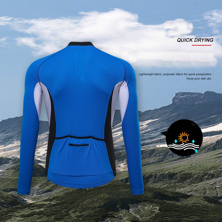 Factory Wholesale Men's Long Sleeve Cycling Jersey Customize Bike Jersey Moisture Wicking Quick Dry Bike Shirt Cycling Shirt