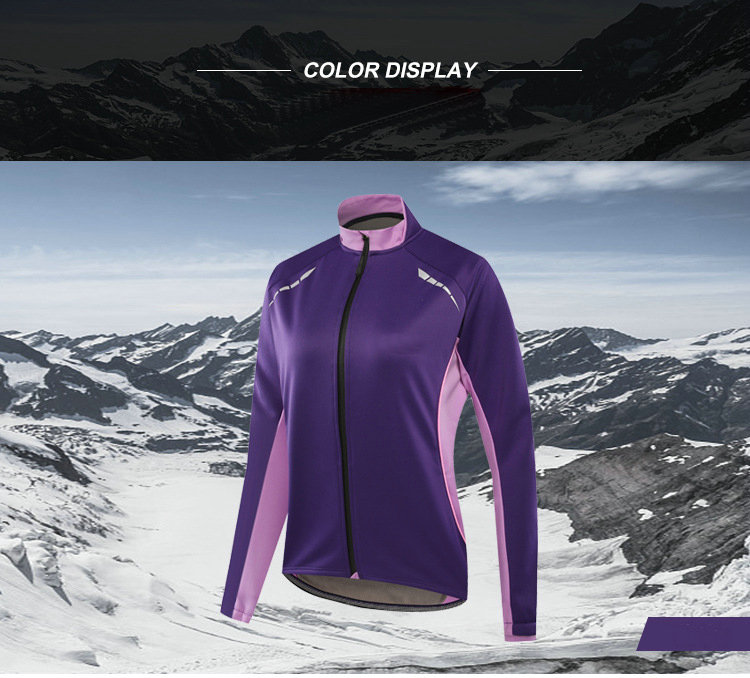 Factory Customize autumn winter fleece warm women cycling jersey waterproof warm bike jacket windproof women cycling jacket