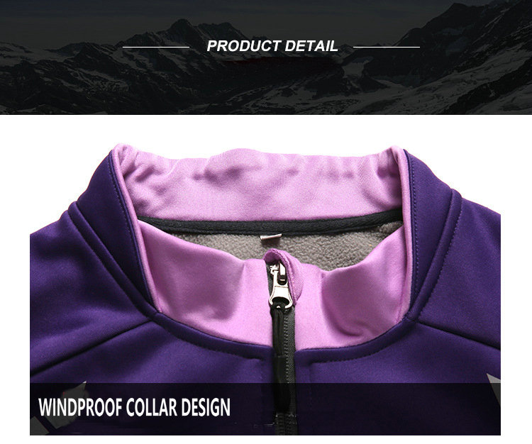 Factory Customize autumn winter fleece warm women cycling jersey waterproof warm bike jacket windproof women cycling jacket