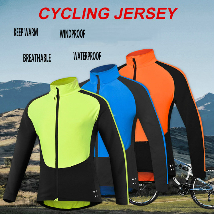 factory custom winter autumn fleece warm cycling jersey waterproof men bike jacket outdoor windproof cycling jacket customize