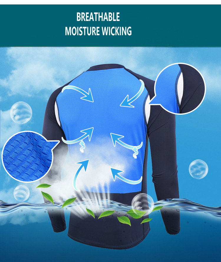 Factory Wholesale Men's Long Sleeve Cycling Jersey Customize Bike Jersey Moisture Wicking Zipper Long Sleeves MTB Bike Shirt