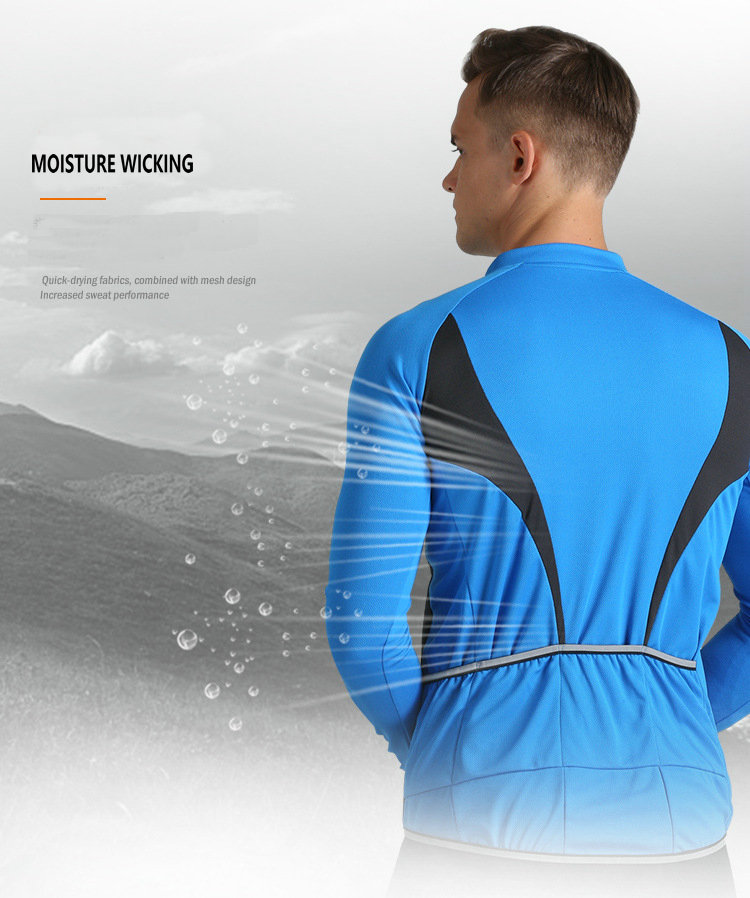 Factory Wholesale Men's Long Sleeve Cycling Jersey Customize Bike Jersey Moisture Wicking Quick Dry Bike Shirt Cycling Shirt