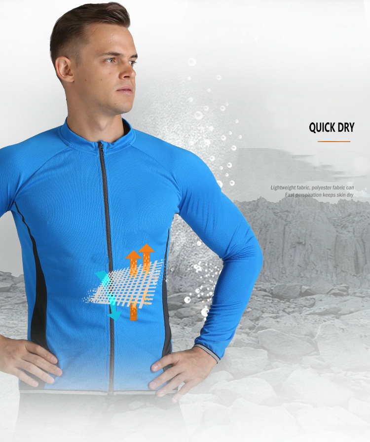 Factory Wholesale Men's Long Sleeve Cycling Jersey Customize Bike Jersey Moisture Wicking Quick Dry Bike Shirt Cycling Shirt