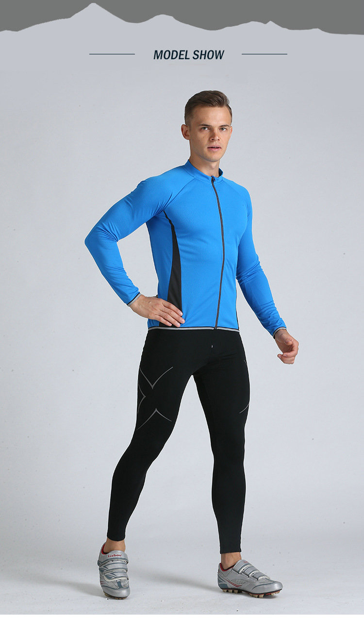 Factory Wholesale Men's Long Sleeve Cycling Jersey Customize Bike Jersey Moisture Wicking Quick Dry Bike Shirt Cycling Shirt