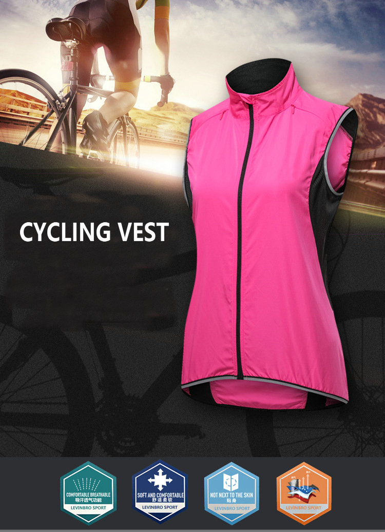 Factory wholesale women waterproof cycling vest windproof customize women cycling vest running hiking bike vest bike waistcoat