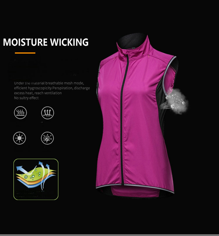 Factory wholesale women waterproof cycling vest windproof customize women cycling vest running hiking bike vest bike waistcoat