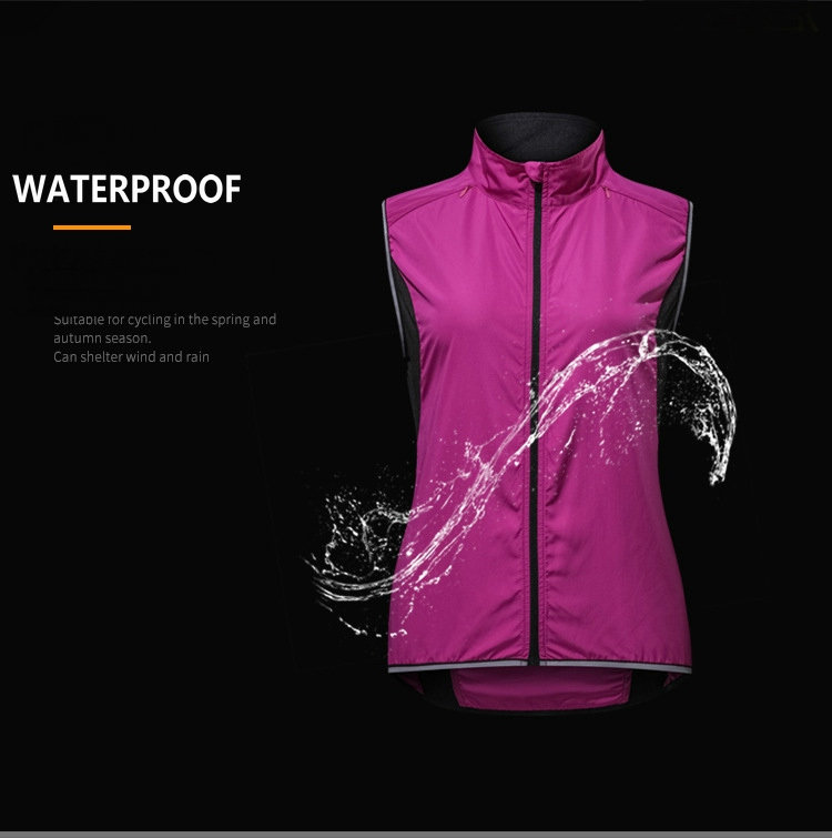 Factory wholesale women waterproof cycling vest windproof customize women cycling vest running hiking bike vest bike waistcoat