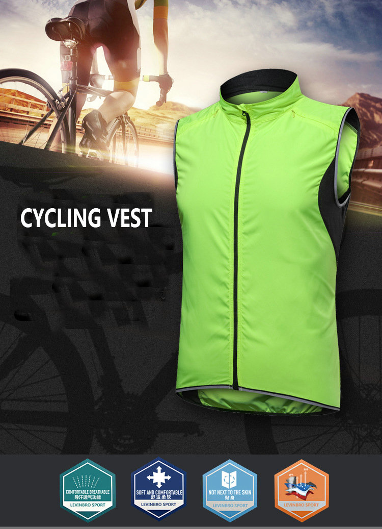 Wholesale Custom Men Lightweight Cycling Vest Windproof Waterproof Sleeveless Cycling Jacket Hiking Running Golf Cycling Vest