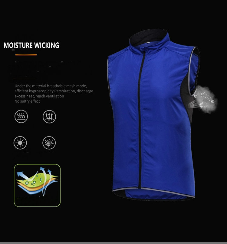 Wholesale Custom Men Lightweight Cycling Vest Windproof Waterproof Sleeveless Cycling Jacket Hiking Running Golf Cycling Vest