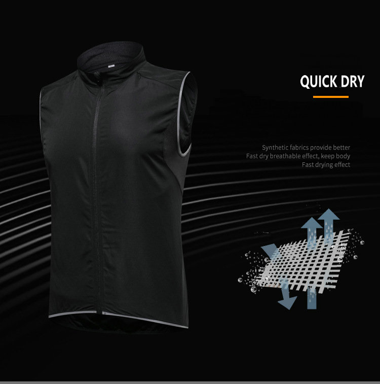 Wholesale Custom Men Lightweight Cycling Vest Windproof Waterproof Sleeveless Cycling Jacket Hiking Running Golf Cycling Vest