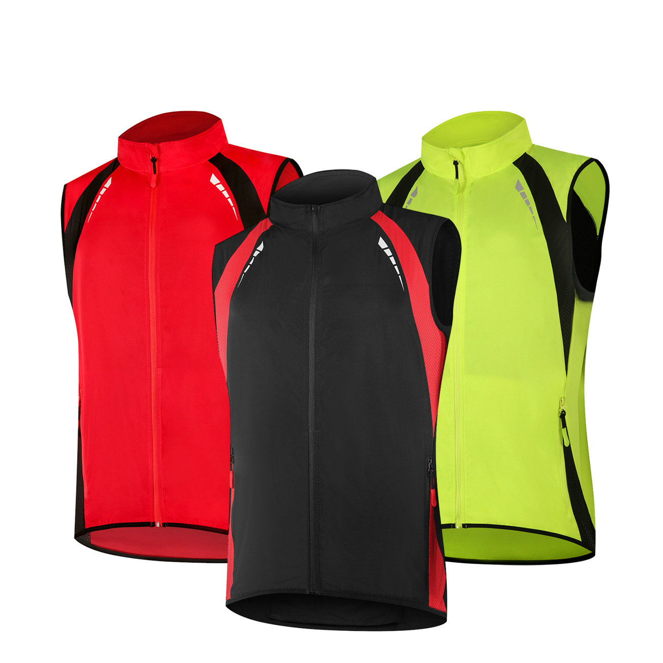 Wholesale Custom Men sleeveless waterproof Running Cycling Vest Reflective Windproof Safety Bike Vest cycling waistcoat