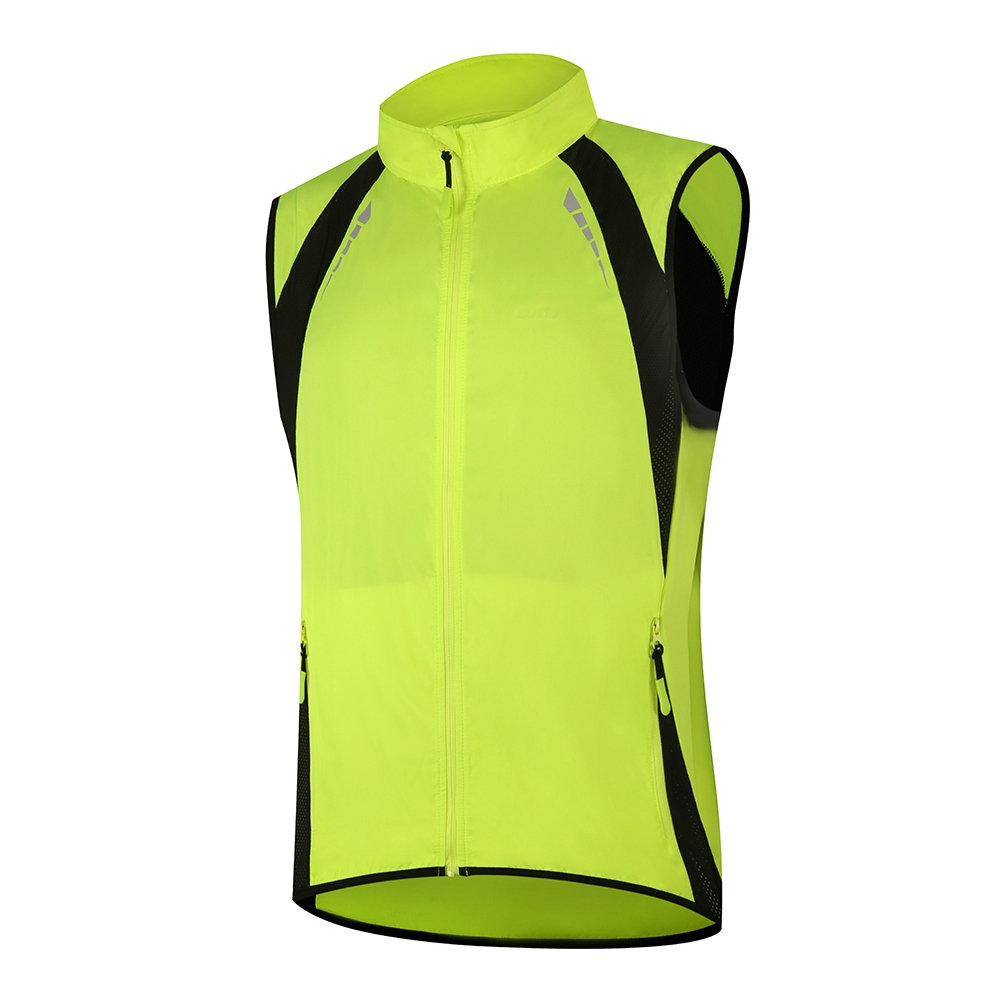 Wholesale Custom Men sleeveless waterproof Running Cycling Vest Reflective Windproof Safety Bike Vest cycling waistcoat
