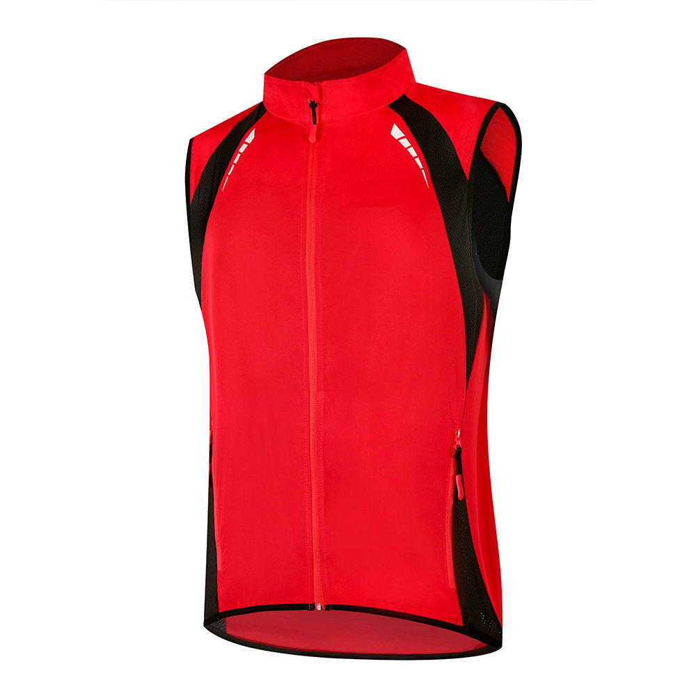 Wholesale Custom Men sleeveless waterproof Running Cycling Vest Reflective Windproof Safety Bike Vest cycling waistcoat