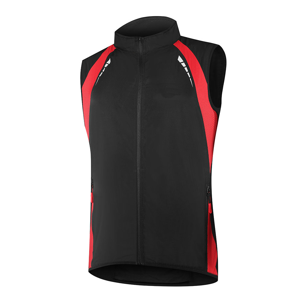 Wholesale Custom Men sleeveless waterproof Running Cycling Vest Reflective Windproof Safety Bike Vest cycling waistcoat