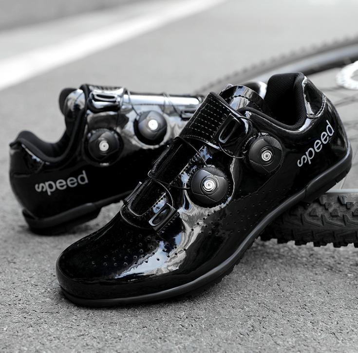 Factory Wholesale Reflective Gradient Road Bike Lockless Shoes Men Women unlocked Cycling Shoes unlocked bike shoes