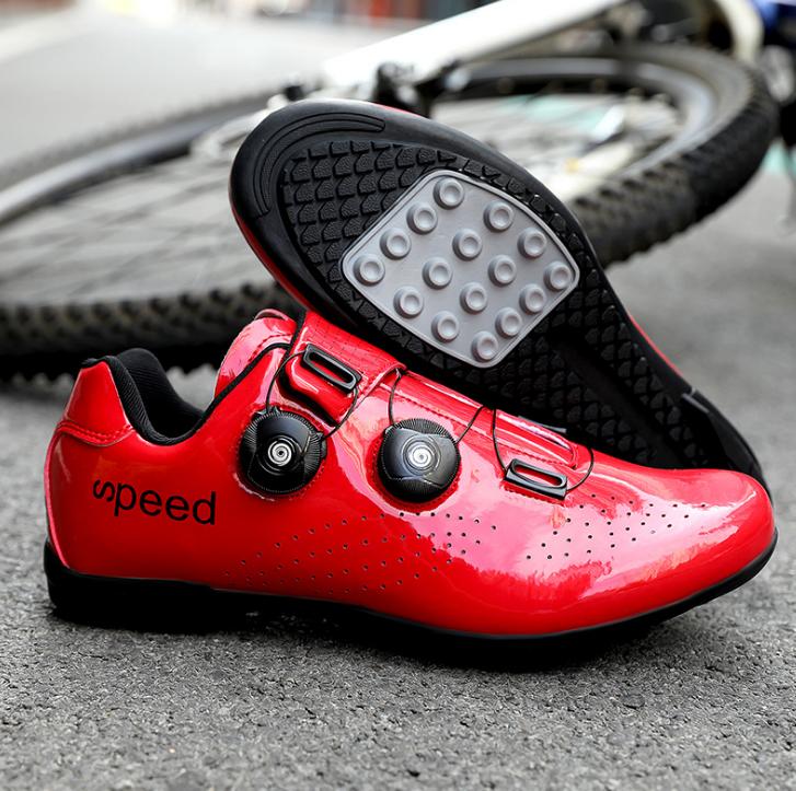 Factory Wholesale Reflective Gradient Road Bike Lockless Shoes Men Women unlocked Cycling Shoes unlocked bike shoes