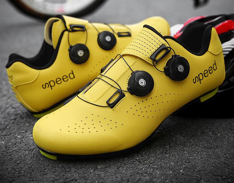 Factory Wholesale Reflective Gradient Road Bike Lockless Shoes Men Women unlocked Cycling Shoes unlocked bike shoes