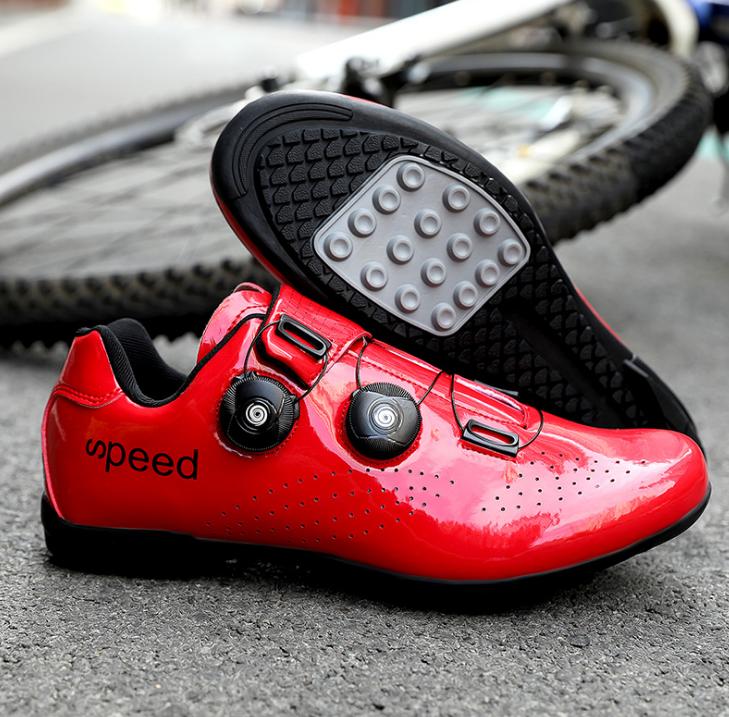 Factory Wholesale Reflective Gradient Road Bike Lockless Shoes Men Women unlocked Cycling Shoes unlocked bike shoes