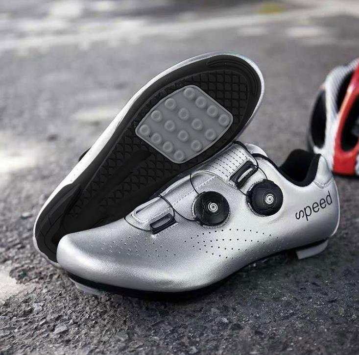 Factory Wholesale Reflective Gradient Road Bike Lockless Shoes Men Women unlocked Cycling Shoes unlocked bike shoes