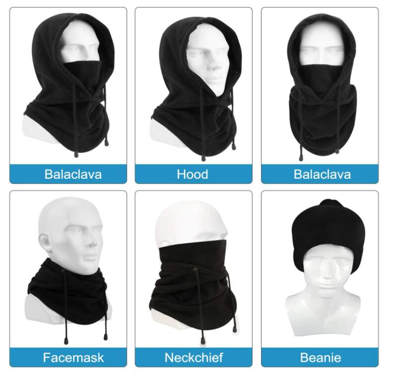 Factory Wholesale Winter Hat With Draw String Thermal Fleece Balaclava Ski Face Mask Soft Warm Winter Balaclava Winter hood