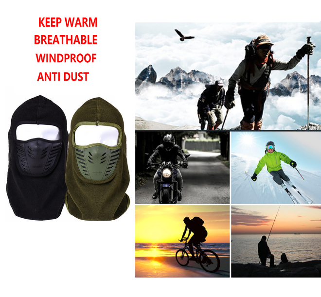 Factory wholesale winter warm balaclava hat cycling motorcycle ski outdoor windproof antidust warm hat fleece warm full face hat