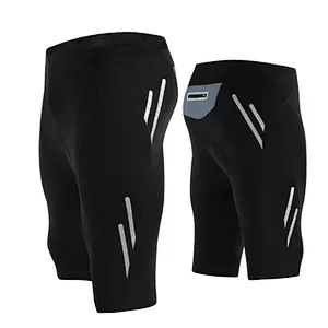 Factory Breathable Quick Dry Moisture wicking Mens reflective Padded Cycling Shorts zipper pocket Padded Mountain Bike Shorts