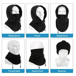 Factory New Arrival Winter Thermal Fleece Balaclava Ski Face Mask Soft Warm Cycling Hiking Adjustable Winter Fleece hood