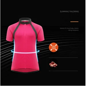 Factory Moisture Wicking Quick Dry Women Short Sleeves Cycling Jersey Bike Jersey Logo Customize Girls Cycling Shirt Bike Shirt