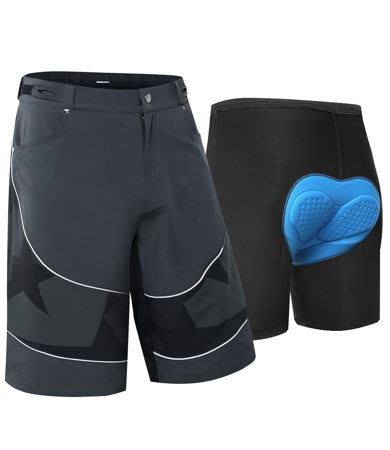 Factory wholesale padded men's mountain bike shorts quick dry cycling shorts plus size outdoor customize MTB shorts gel padded