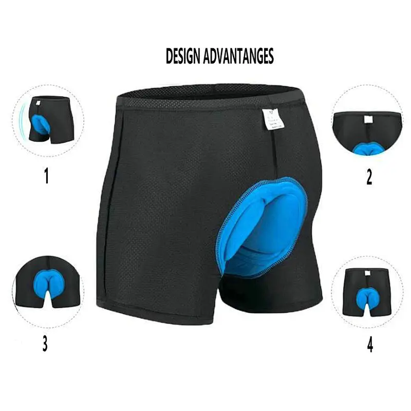Factory Wholesale Breathable Moisture Wicking Cycling Underwear Sponge Padded Mens Cheap Bike Underwear custom 3D Padded Bike underwear