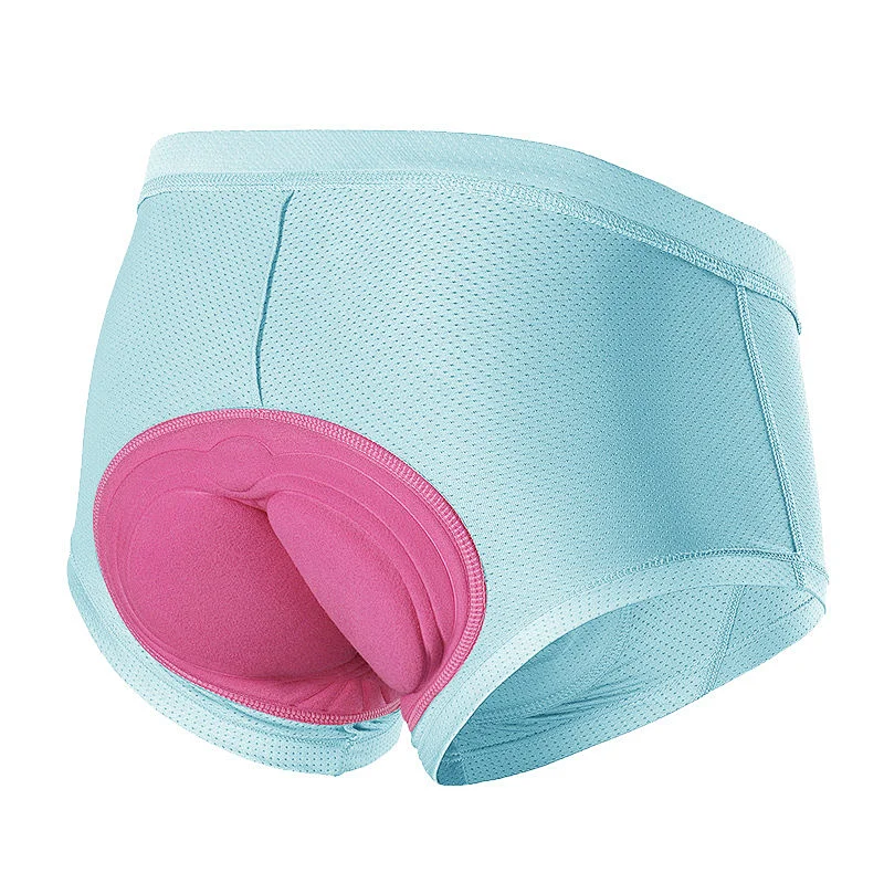 Factory Wholesale Custom Breathable Quick Dry Moisture Wicking Padded Women Cycling Underwear Silicone Gel Padded Bike Underwear Women