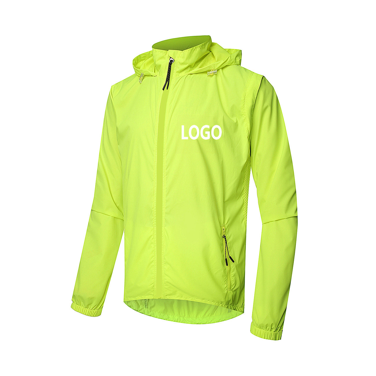 custom men sun uv protection UPF 50+ waterproof cycling jacket removable sleeves rainproof bike jacket outdoor windproof jacket windbreaker