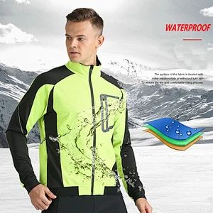 Factory wholesale OEM winter fleece warm men's cycling jacket OEM bike jacket customize windproof MTB mountain bike jacket