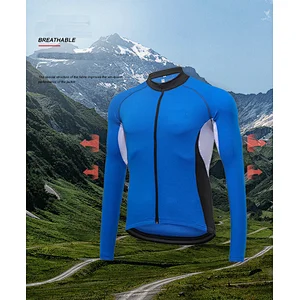 Factory Wholesale Men's Long Sleeve Cycling Jersey Customize Bike Jersey Moisture Wicking Quick Dry Bike Shirt Cycling Shirt