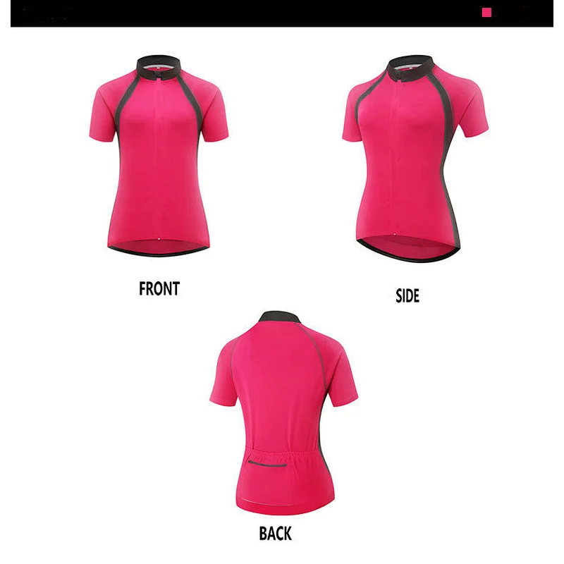 Factory Moisture Wicking Quick Dry Women Short Sleeves Cycling Jersey Bike Jersey Logo Customize Girls Cycling Shirt Bike Shirt