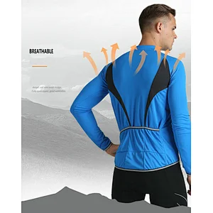 Factory Wholesale Men's Long Sleeve Cycling Jersey Customize Bike Jersey Moisture Wicking Quick Dry Bike Shirt Customize Cycling Shirt