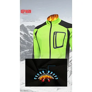 Factory Customize Winter Thermal Windpoof Men Cycling Jacket set Fleece Warm Thermal Bike Jacket with pant Bike jacket pant suit Winter cycling wear