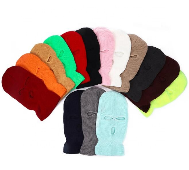 Factory Wholesale Hot Selling 3 holes Knit Winter Balaclava for Skiing Cycling Motorcycle Windproof Adult Women Men Ski Mask