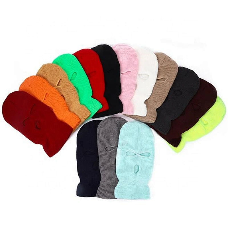 Factory Wholesale Hot Selling 3 holes Knit Winter Balaclava for Skiing Cycling Motorcycle Windproof Adult Women Men Ski Mask