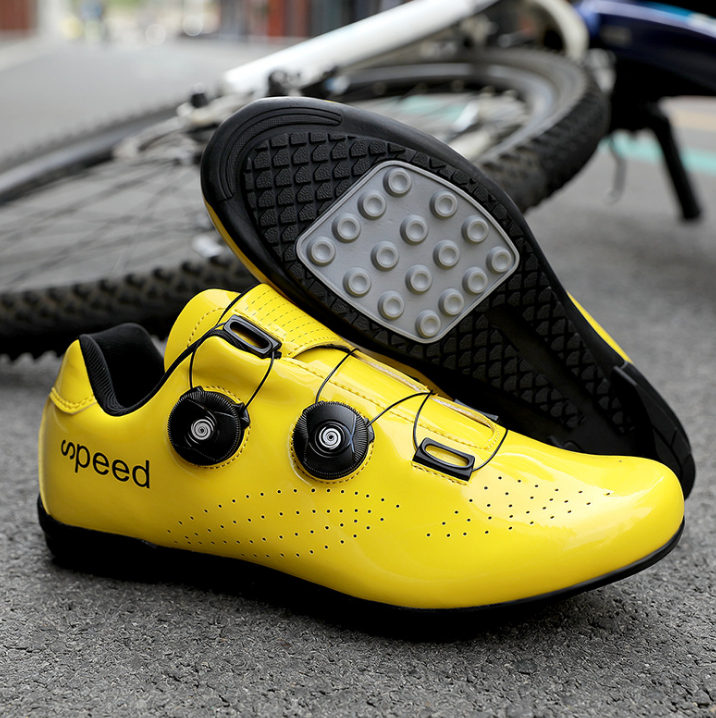 Factory Wholesale Reflective Gradient Road Bike Lockless Shoes Men Women unlocked Cycling Shoes unlocked bike shoes