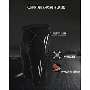 Factory Breathable Quick Dry Moisture wicking Mens reflective Padded Cycling Shorts zipper pocket Padded Mountain Bike Shorts
