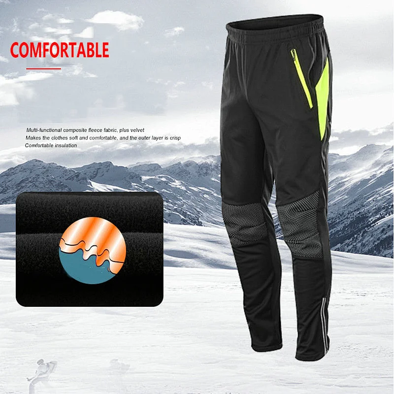 Factory Wholesale Hot Selling Mens Winter Warm Windproof Cycling Pants Outdoor Hiking Pants Customize Waterproof Bike Pants