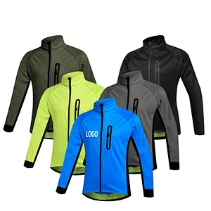 Factory wholesale waterproof winter men's cycling jacket customize bike jacket fleece warm cold weather windproof cycling coat