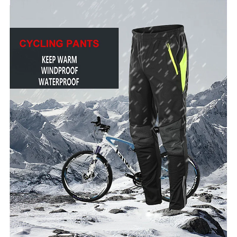 Factory Wholesale Hot Selling Mens Winter Warm Windproof Cycling Pants Outdoor Hiking Pants Customize Waterproof Bike Pants