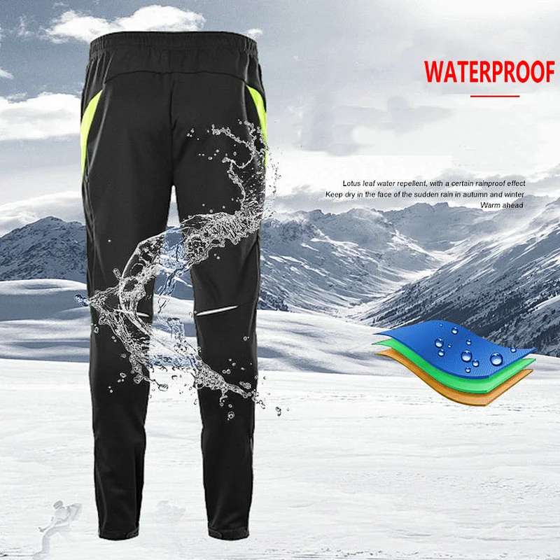 Factory Wholesale Hot Selling Mens Winter Warm Windproof Cycling Pants Outdoor Hiking Pants Customize Waterproof Bike Pants