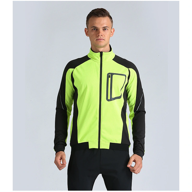 Factory wholesale OEM winter fleece warm men's cycling jacket OEM bike jacket customize windproof MTB mountain bike jacket