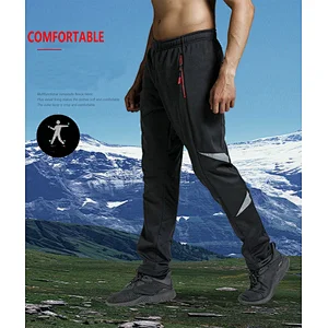 Factory Wholesale Customize Men's Cycling Pants Fleece Thermal Windproof Winter Outdoor Pants for Biking Running Hiking Winter Bike Pants