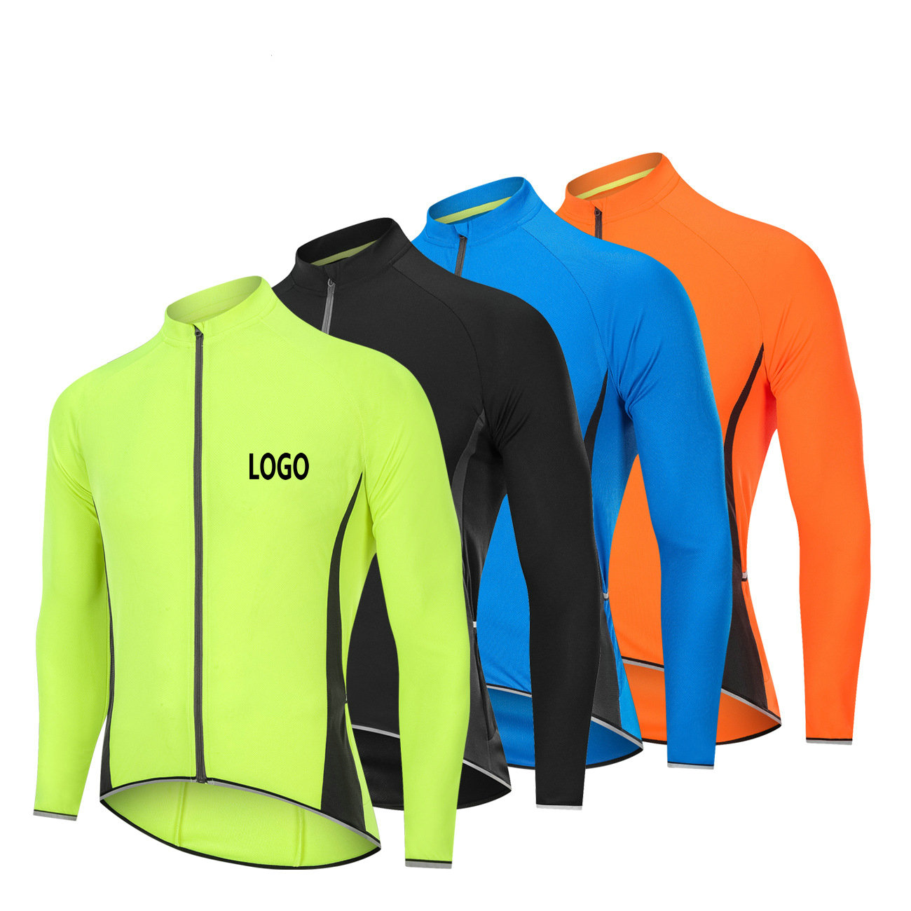 Factory Wholesale Men's Long Sleeve Cycling Jersey Customize Bike Jersey Moisture Wicking Quick Dry Bike Shirt Customize Cycling Shirt