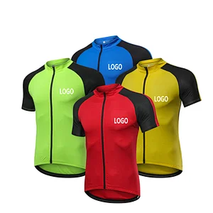 Factory Wholesale Customize Moisture Wicking Cycling Jersey Bike Shirt Short Sleeves Rear Pocket Custom Breathable Quick Dry Biking Shirt Customize Cycling Jersey