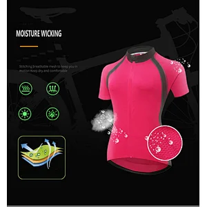 Factory Moisture Wicking Quick Dry Women Short Sleeves Cycling Jersey Bike Jersey Logo Customize Girls Cycling Shirt Bike Shirt